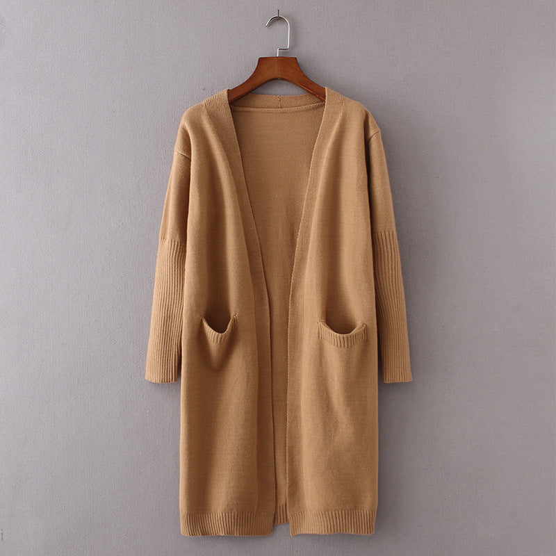 Damen Grobstrick Cardigan Lässig Mit Taschen Norvielle