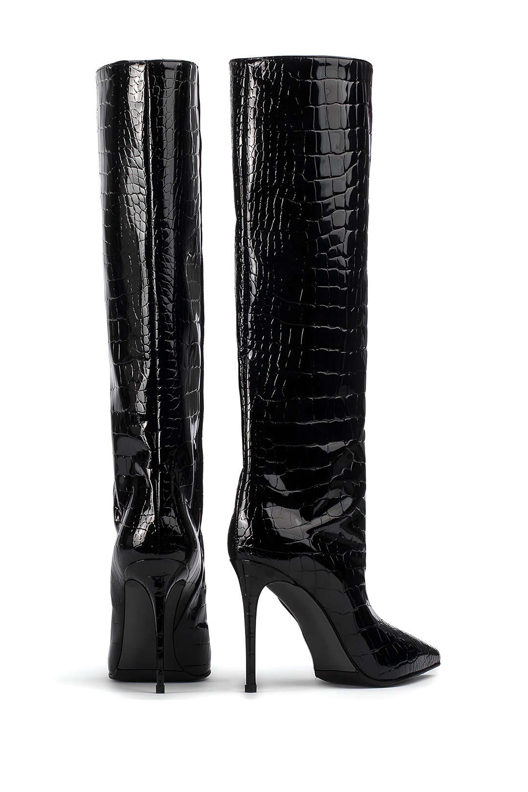 Damen Krokodilleder Stiefel Stiletto Absatz