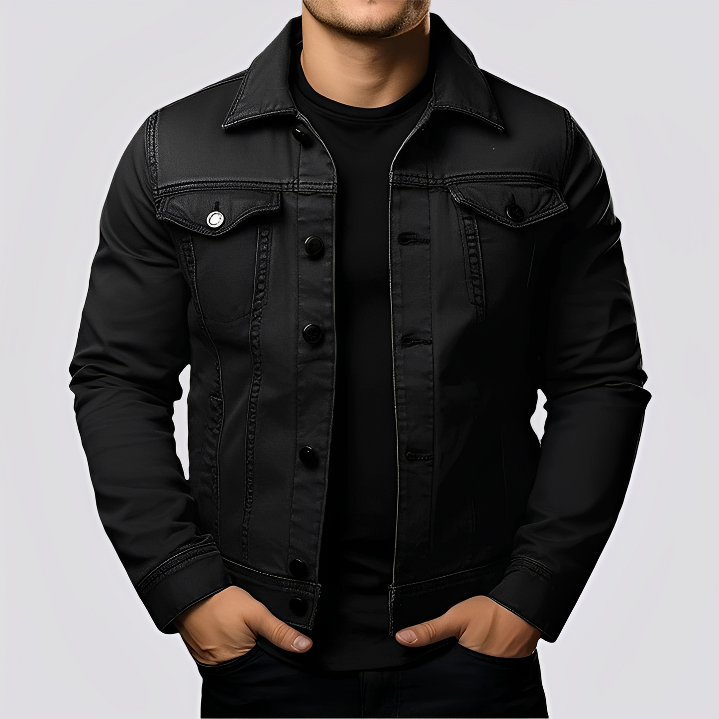 Herren Jeansjacke Denim Strapazierfähig