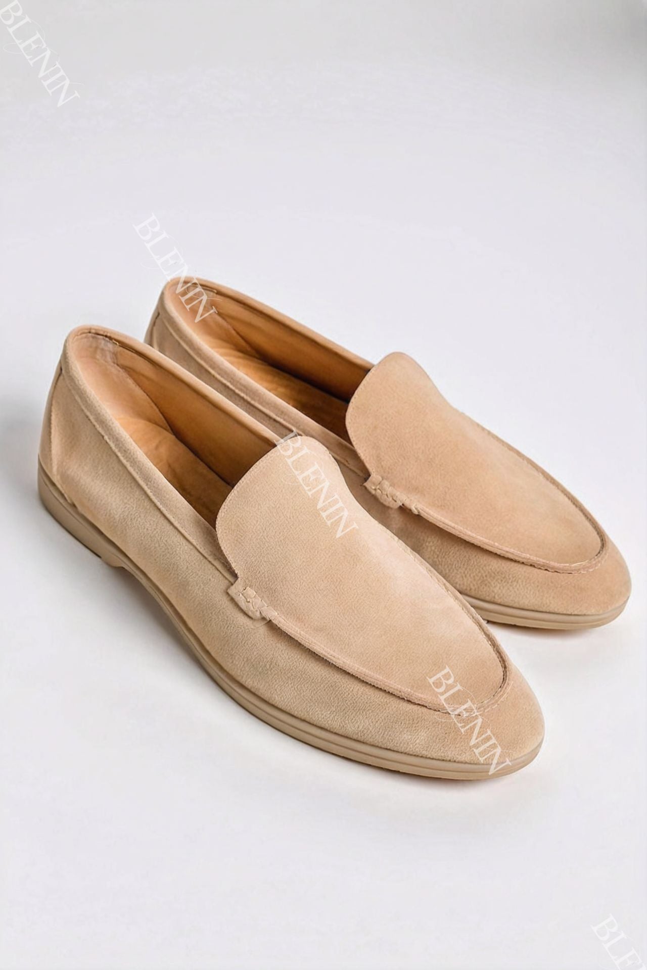 Beige Loafers Damen Stilvoll Leder