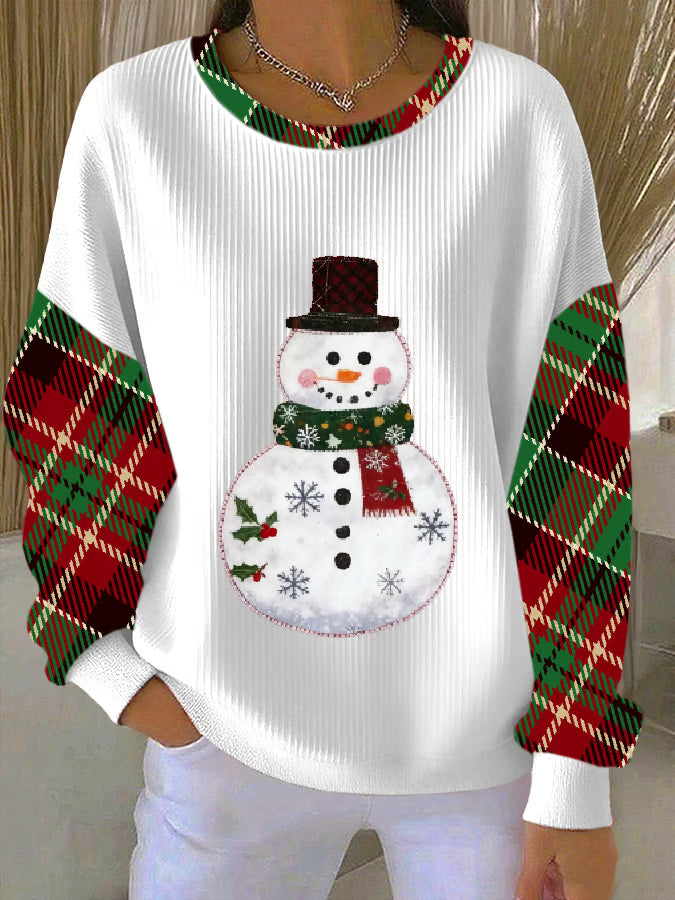 Weihnachtspulli Schneemann Motiv Damen