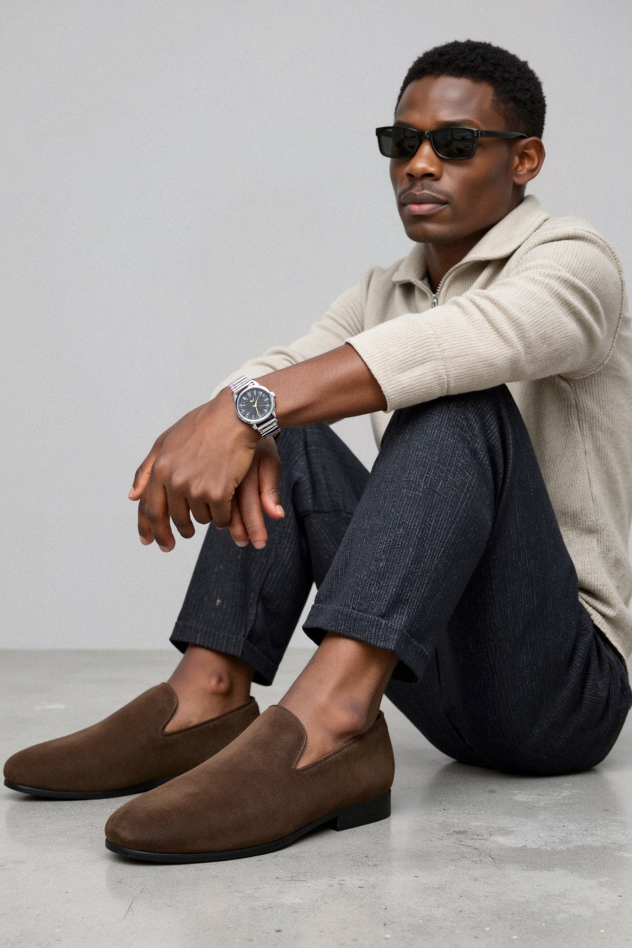 e Wildleder Loafers Elegantes Design Komfortschuhe
