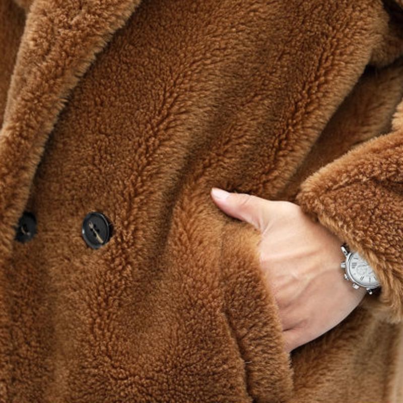 Herren Teddy-Mantel Kuschelweich Stylisch Warm