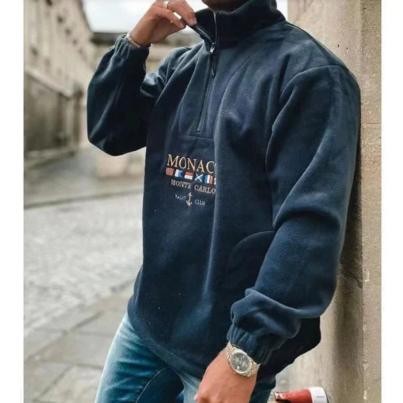 Norvielle Herren Pullover Halbem Reißverschluss Lässig