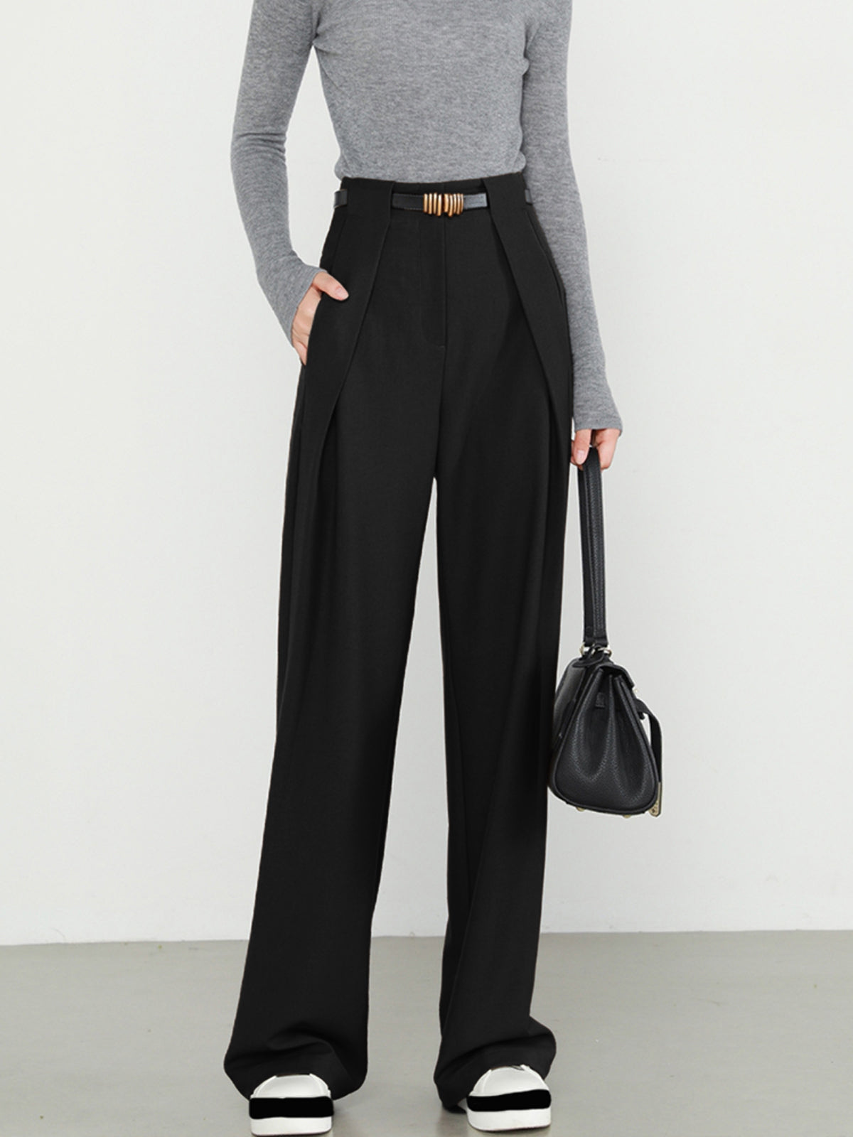Damen Gerade Hose Mit Taschen