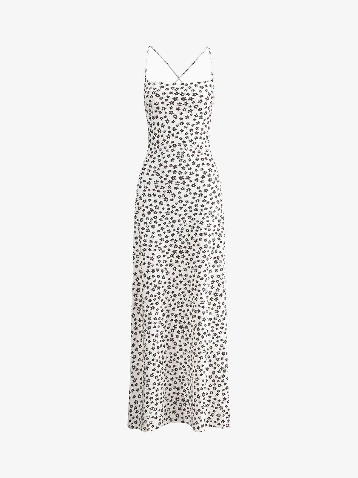 Damen Blumenkleid Spaghettiträger Leicht Romantisch