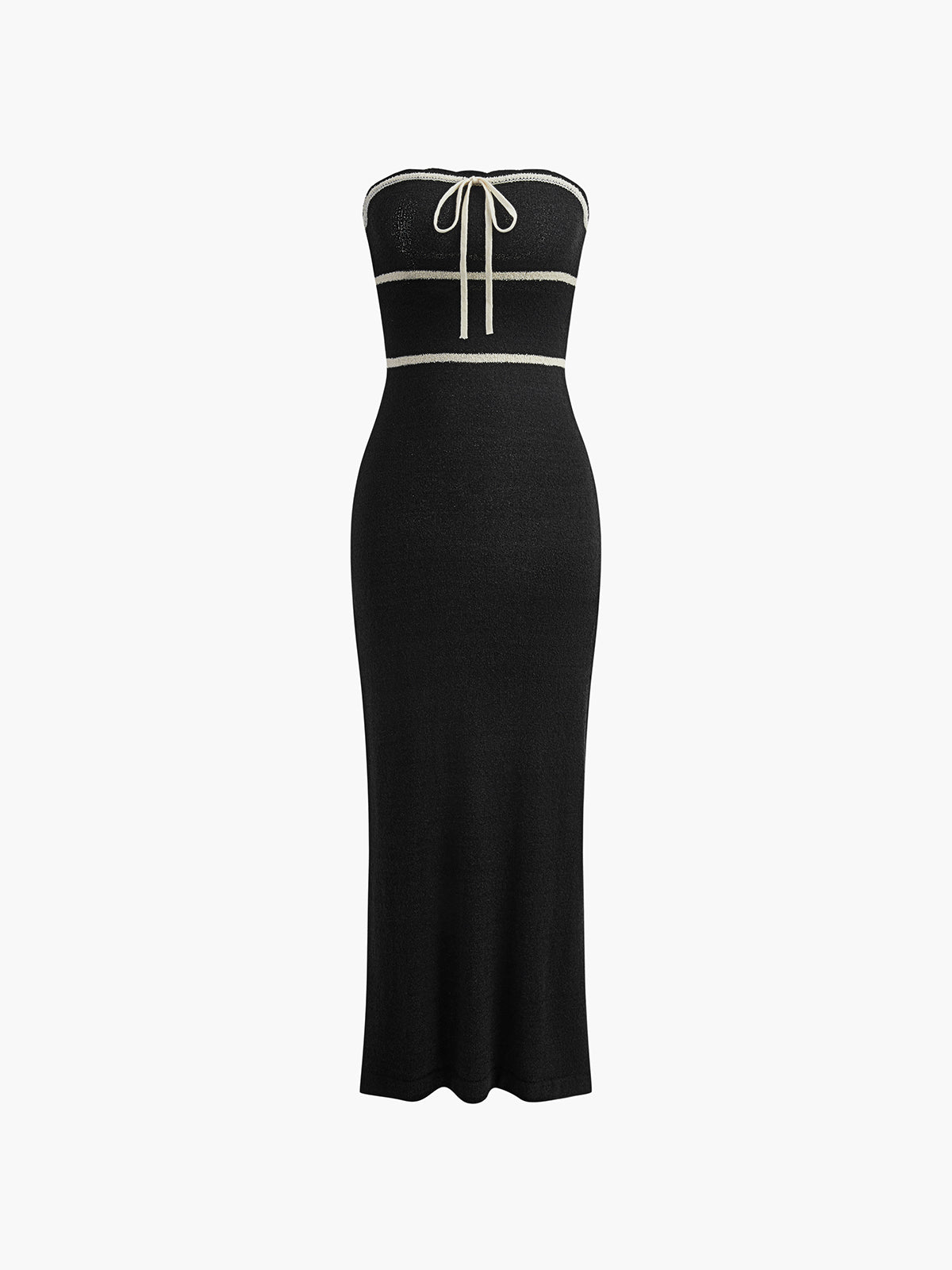 Damen Bouclé-Kleid Schulterfrei Creme