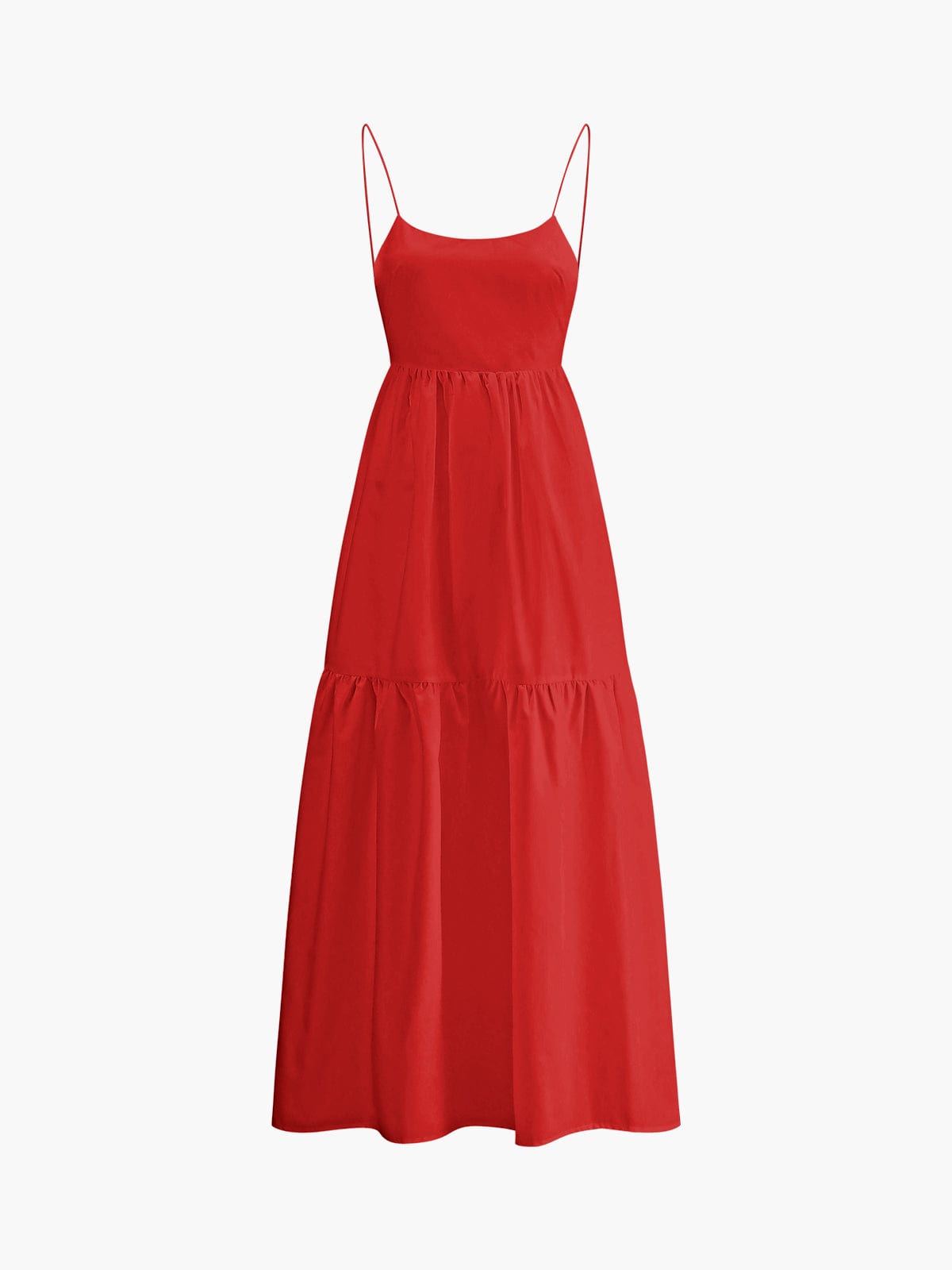 Damen Maxikleid Rosa Spaghetti-Träger Leicht