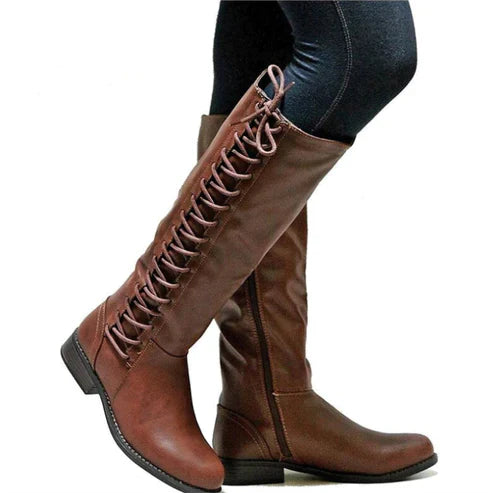 Norvielle Damen Schnürstiefel Elegant Leder