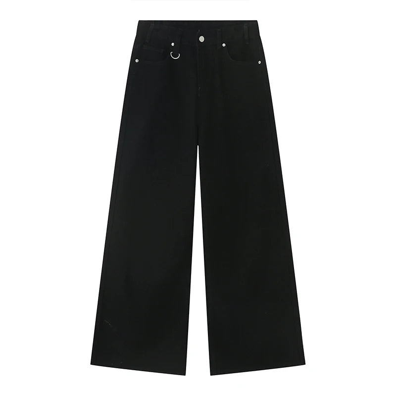 Herren Retro Baggy Jeans Hohe Taille Lockerer Schnitt