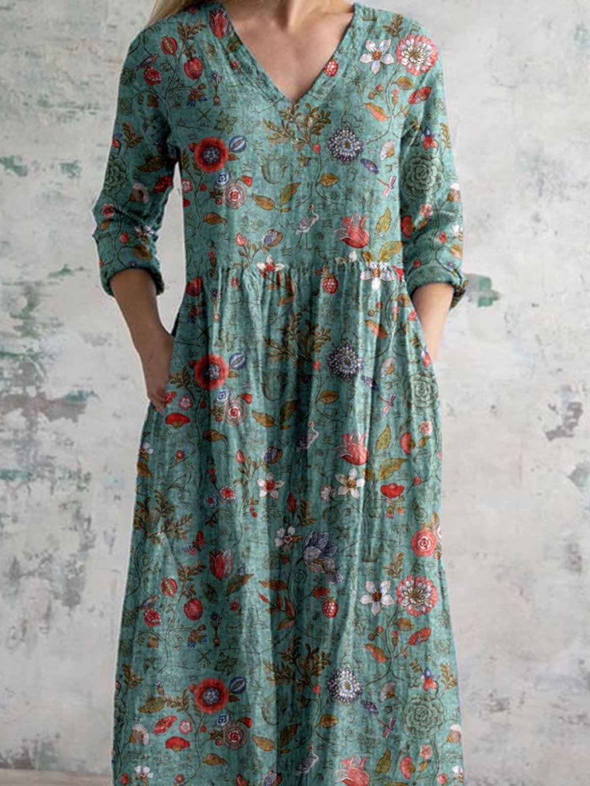 Norvielle Damen Sommerkleid Baumwolle Elegant - Norvielle