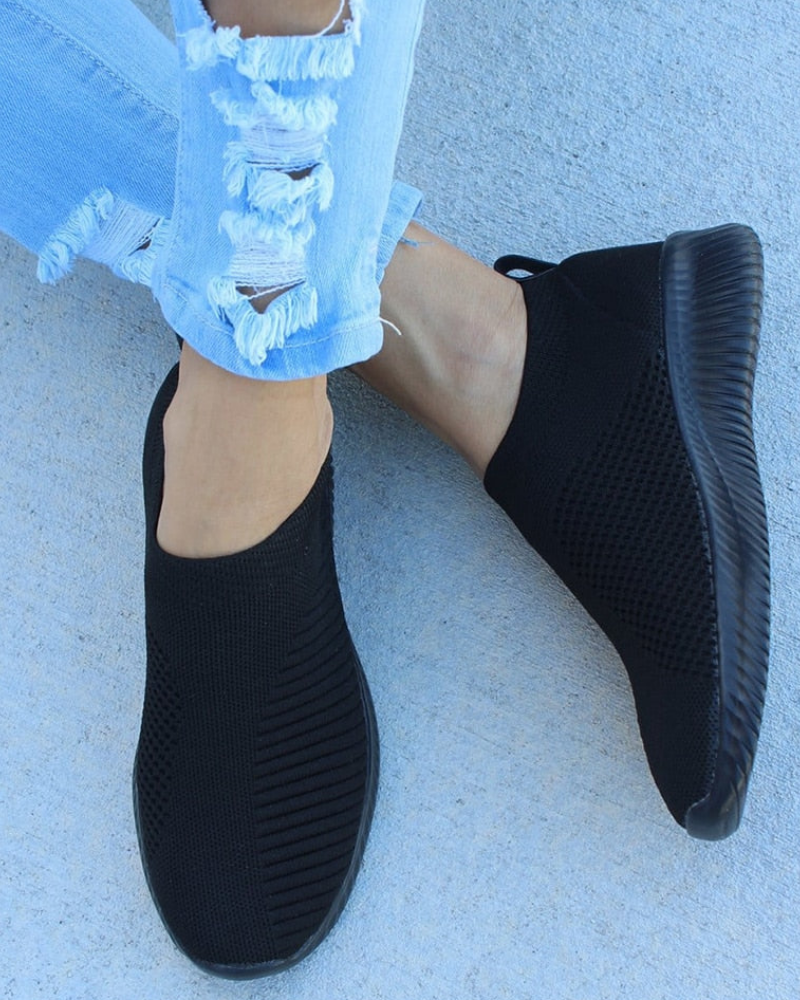 Damen Slip-On Sneaker Mesh Komfortschuhe