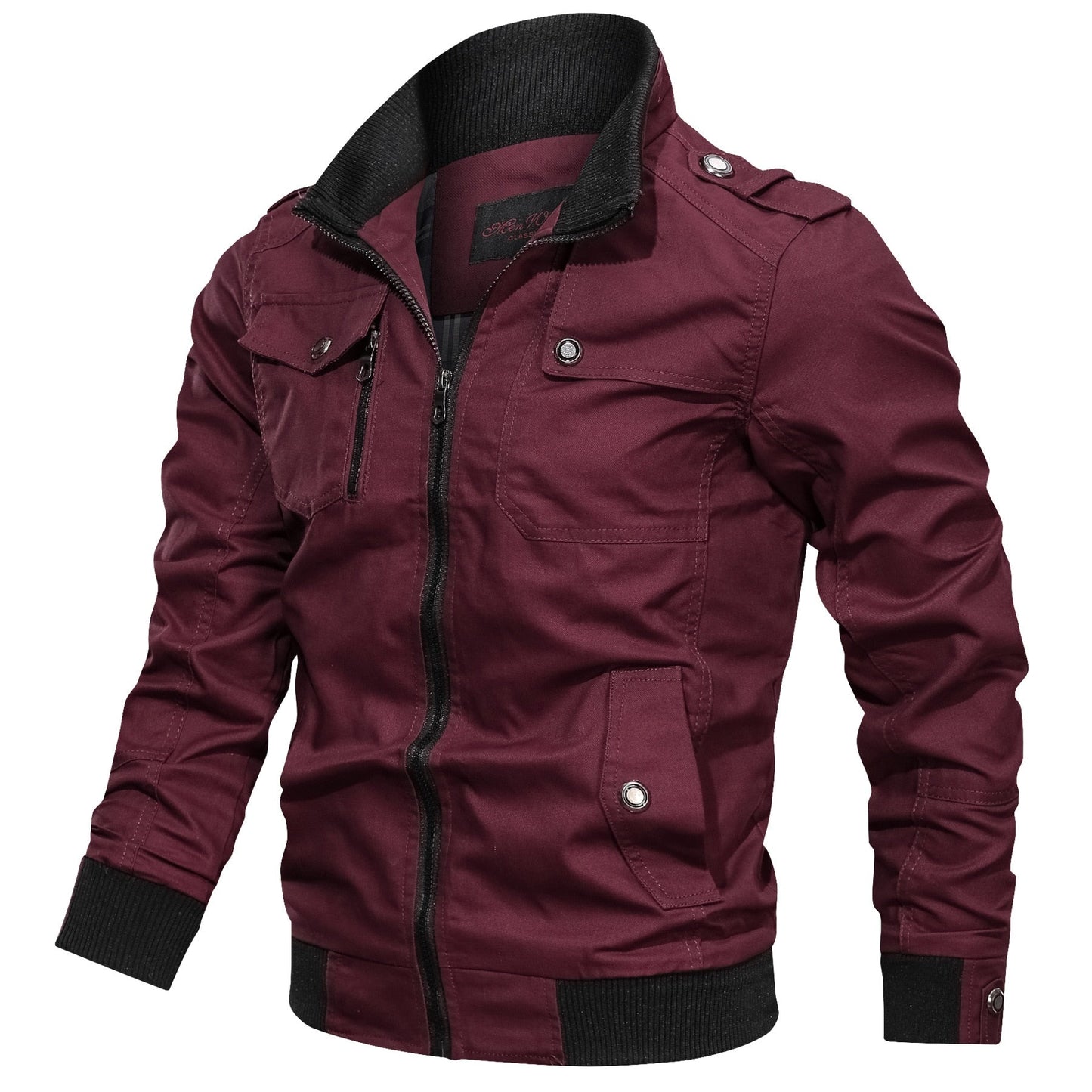 Herren Übergangsjacke Stehkragen Stilvoll Beige