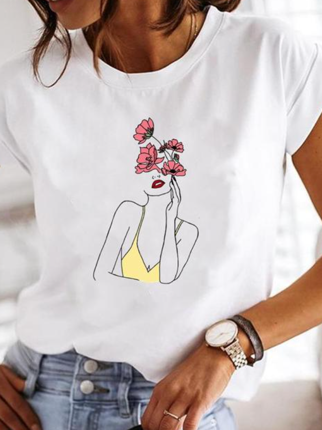 Damen Leichtes Sommer-T-Shirt Stilvoll Komfort