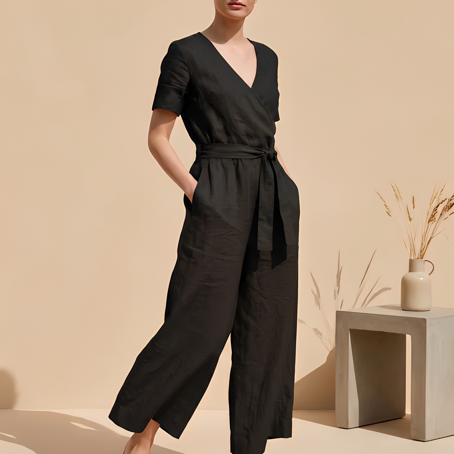 Damen Overall Elegantes Design Frontbindung