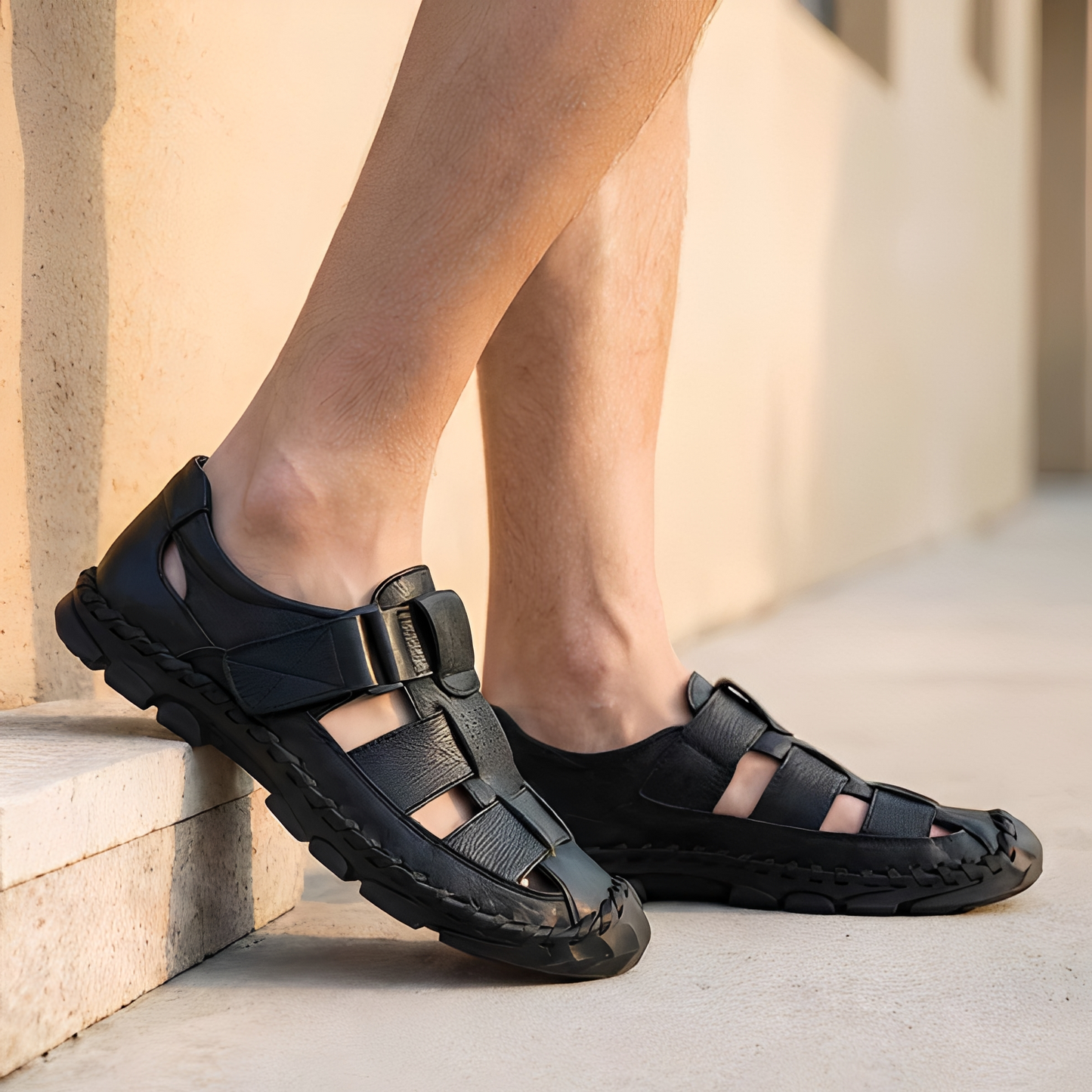 Vernard Herren Outdoor-Sandalen Leder