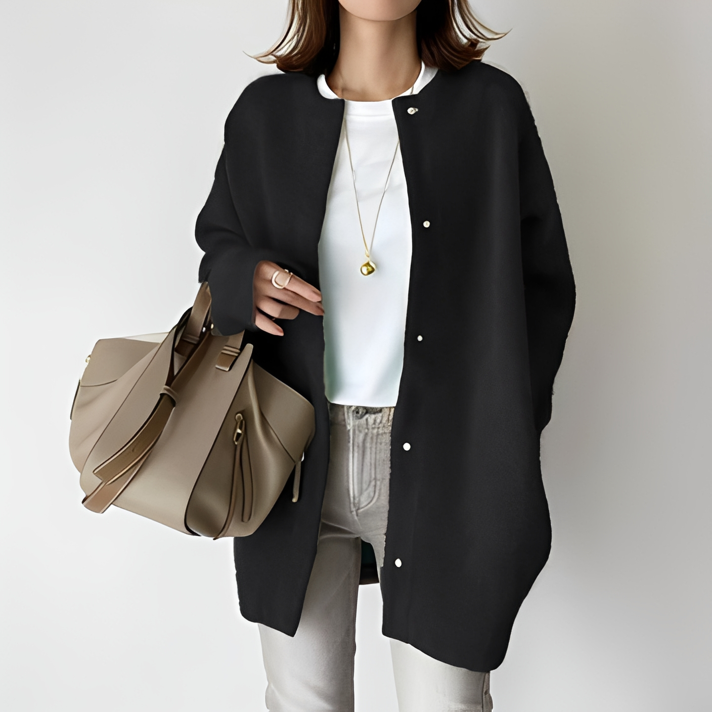 Khaya Damen Cardigan Wollig Warm Beige