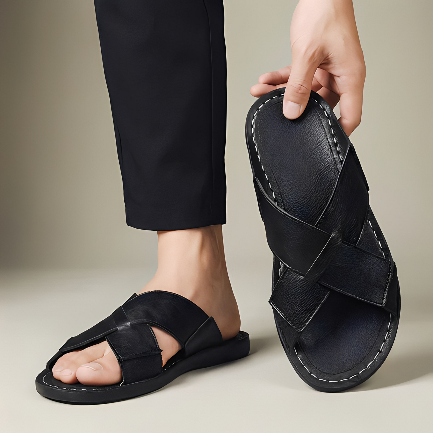 Herren Sommer-Sandalen Leder