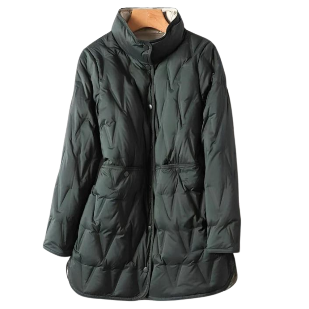 Damen Winterjacke Taillierter Schnitt Druckknöpfe