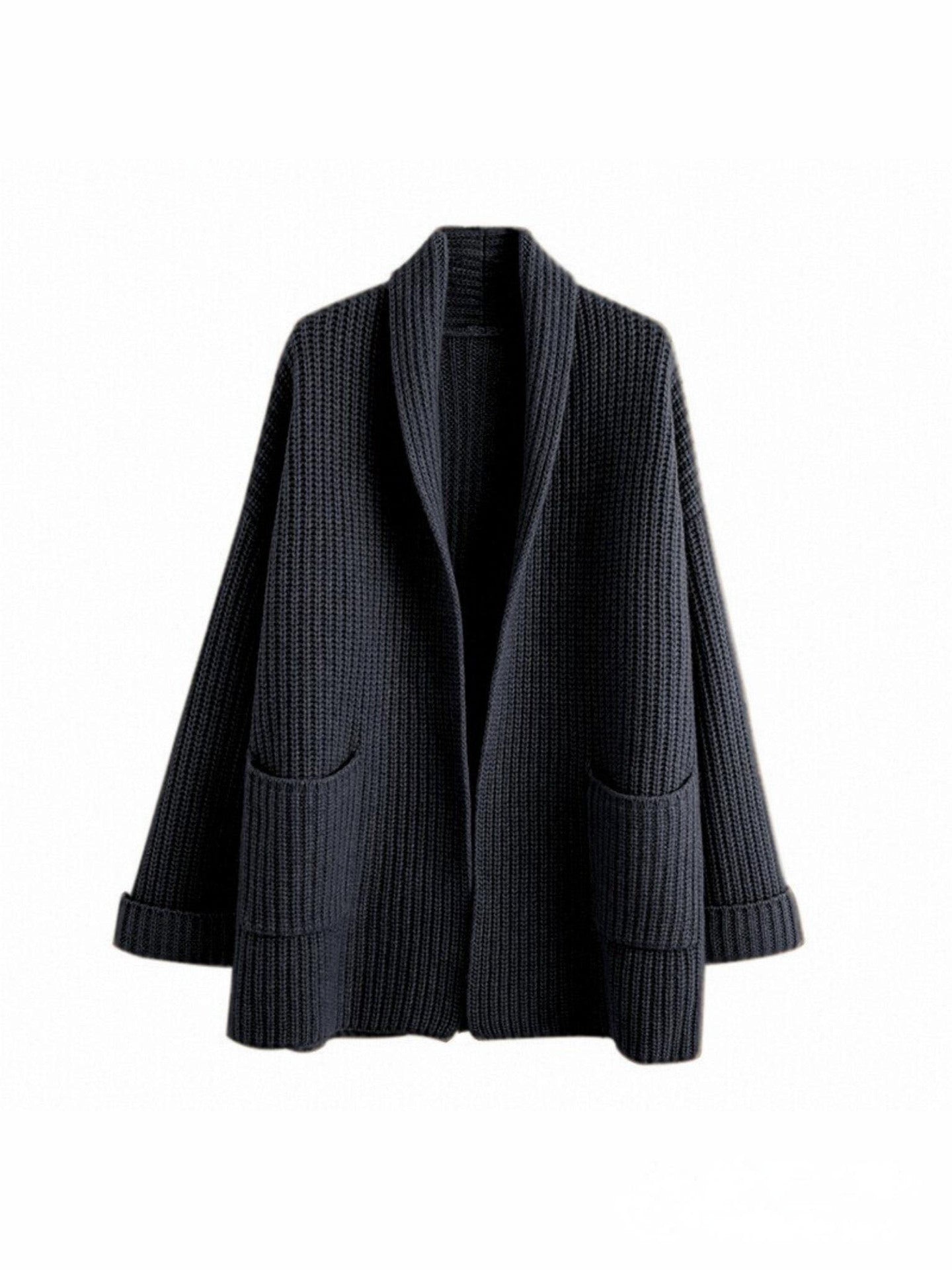 Norvielle Damen V-Ausschnitt Cardigan Lockere Passform Langärmlig