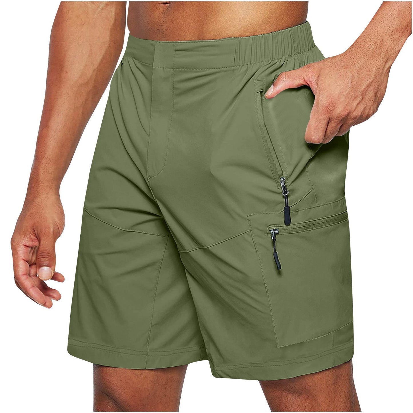 Cargo-Shorts – Leicht – Elastischer Bund – Lässige Shorts – Herren-Shorts-Grün-S-Chaps Herrenmode