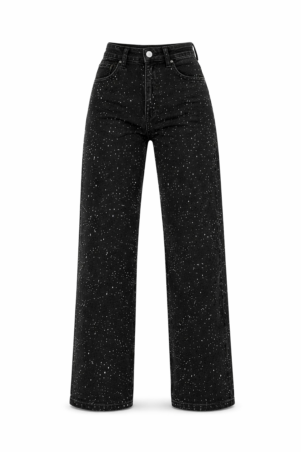 Damen Hochtaillen-Jeans Gerade Schnitt