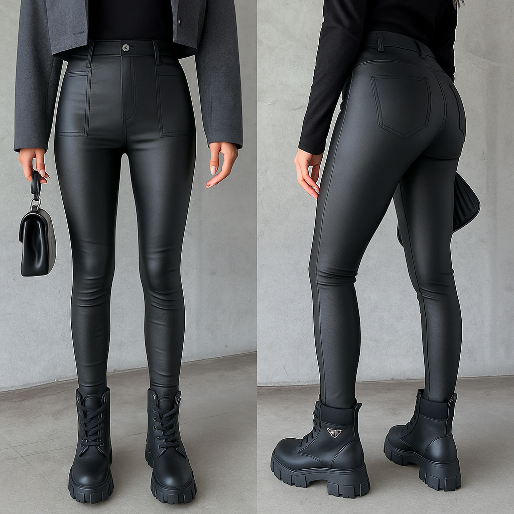 Damenhose Gerade Ausführung Strukturierte Oberfläche