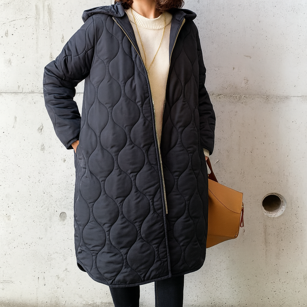Damen Winterjacke Kapuze Lang