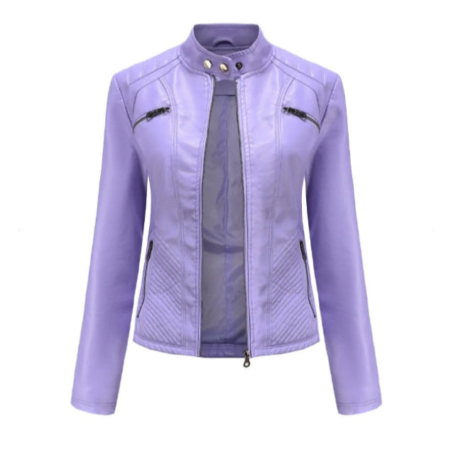 Damen Lederjacke Klassisch Zeitloser Schnitt