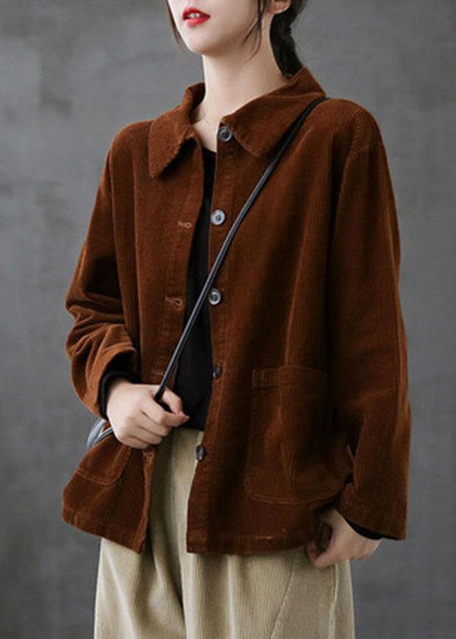 Damen Cordjacke Langarm mit Taschen