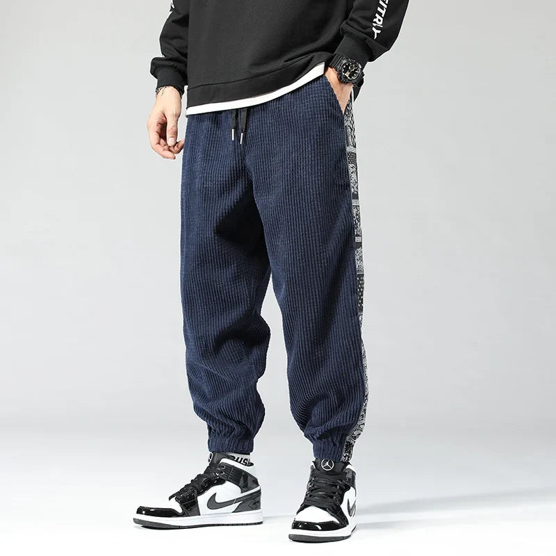 Herren Kordhosen Gemustert Streifen Jogger Stil