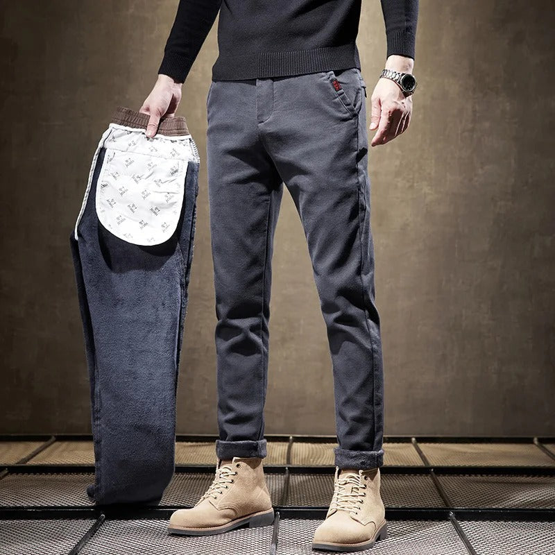 Herren Cordhosen Slim Fit Fleecegefüttert