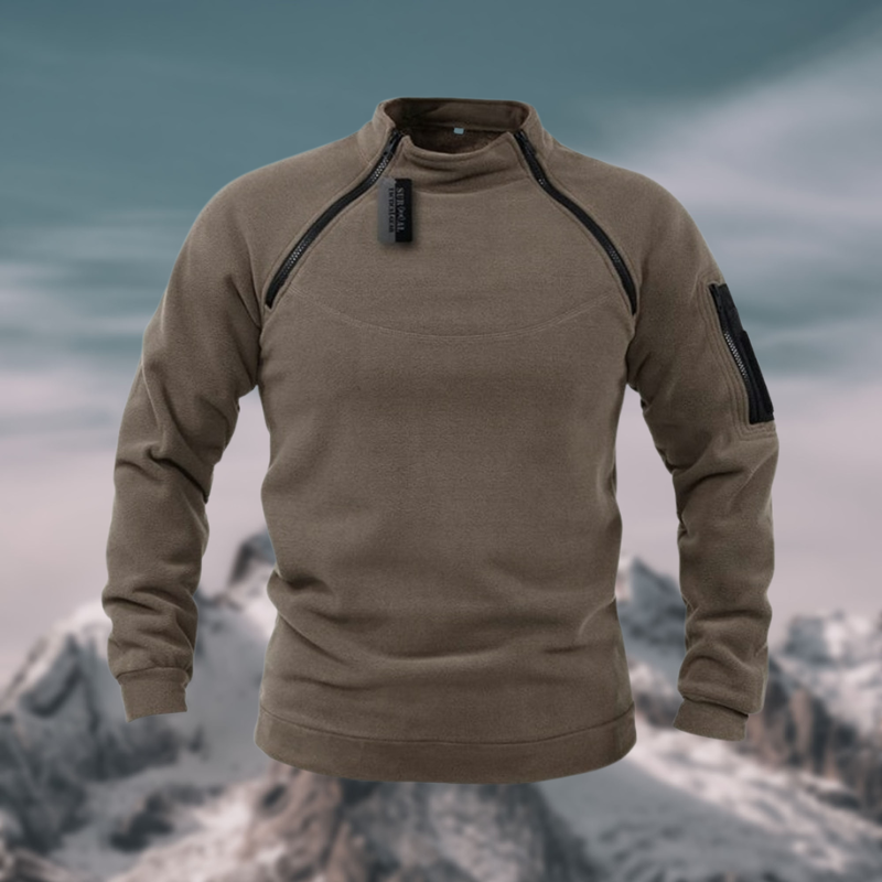 Herren Sweatshirt Reißverschluss Outdoor Komfort Grau