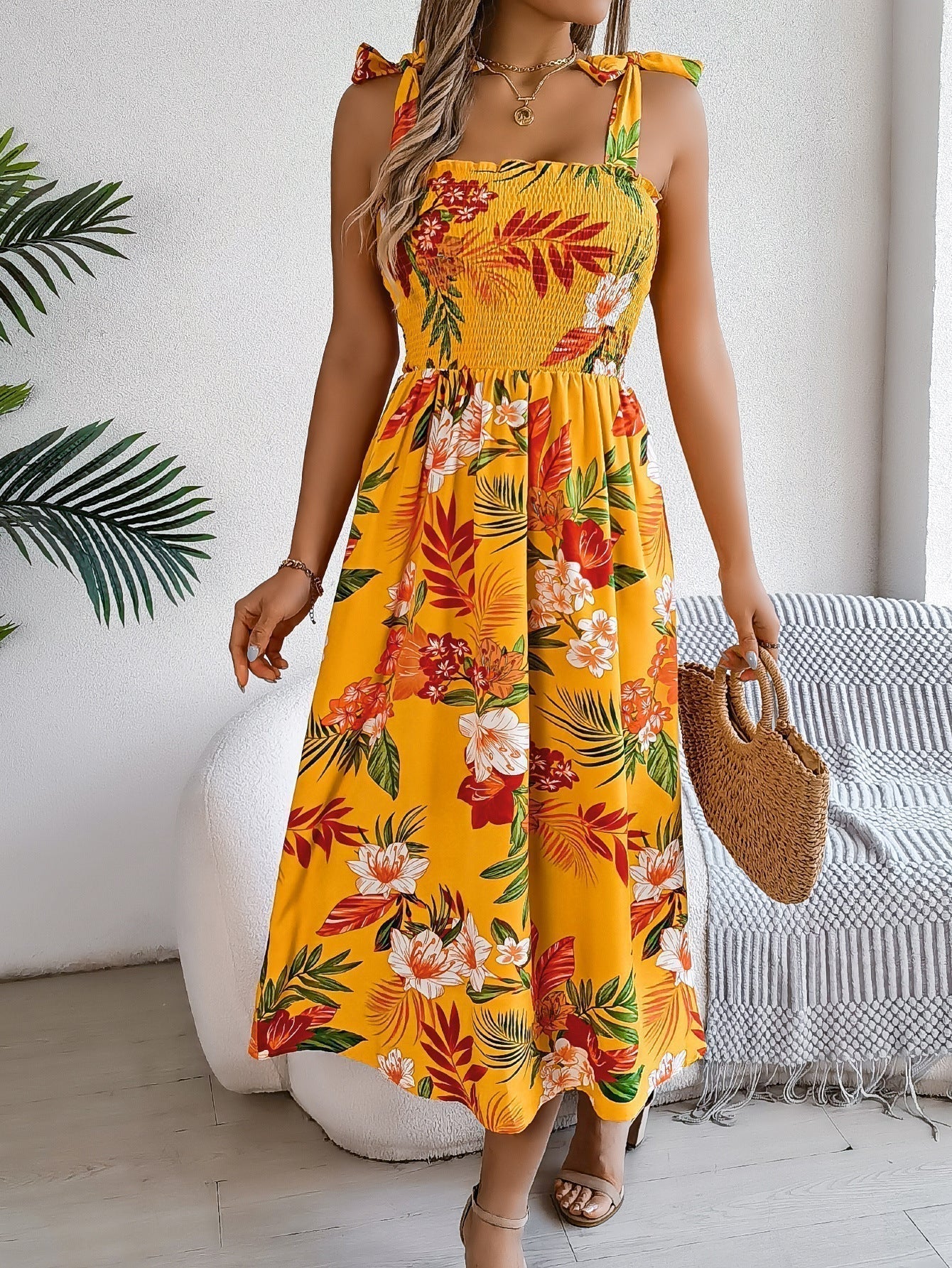 Damen Trägerkleid mit Blumenmuster von Elarova