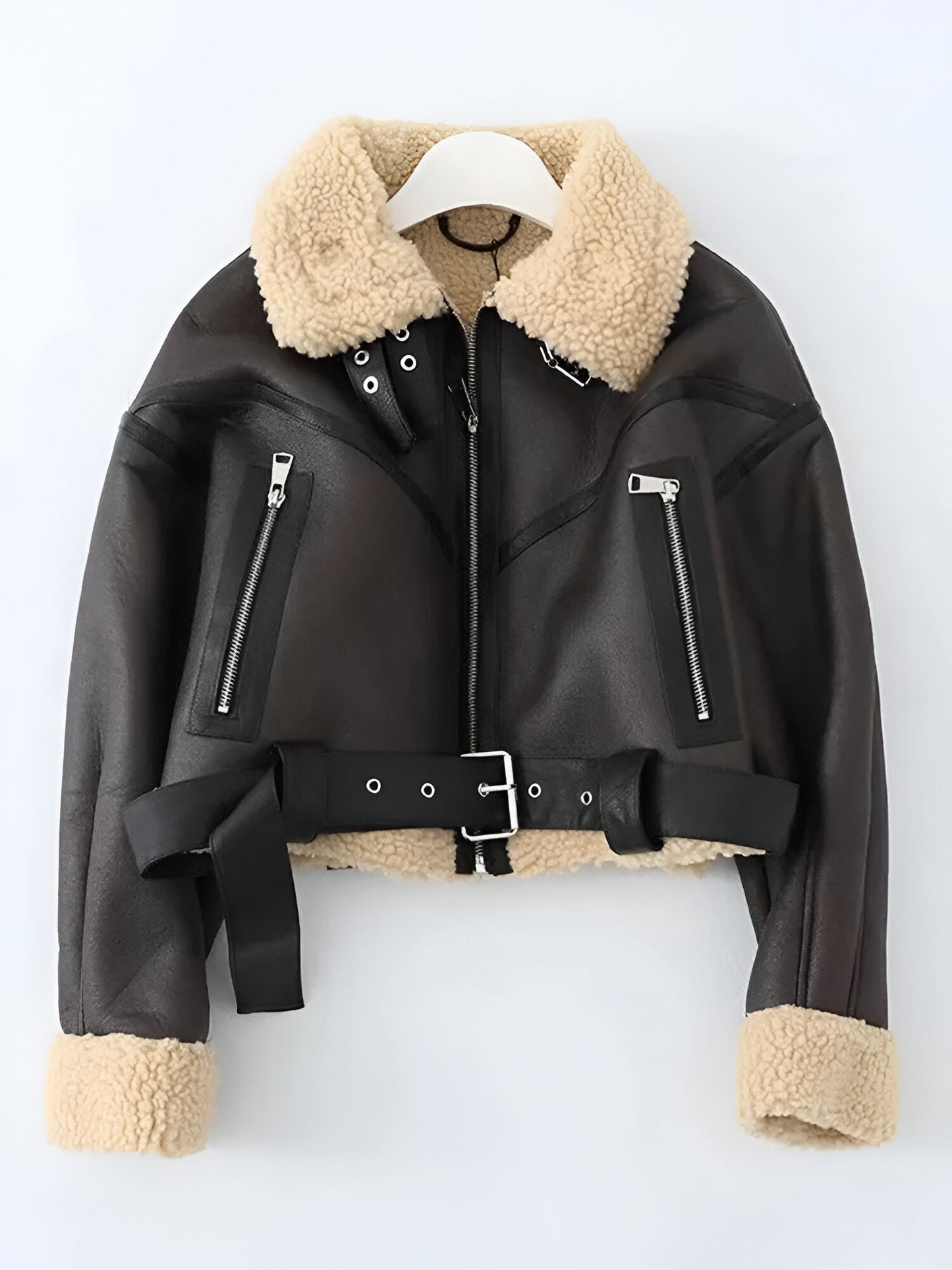 Norvielle Damen Winterjacke Kunstleder