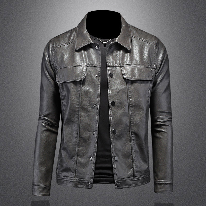 Norvielle Herren Biker-Lederjacke