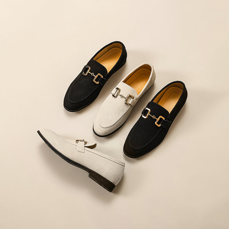 Elegante Herren Loafer Goldene Schnalle Klassischer Komfort