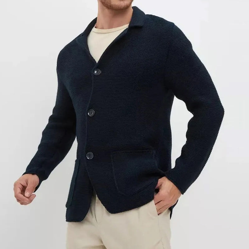Herren Strickblazer Strukturmuster Eleganz
