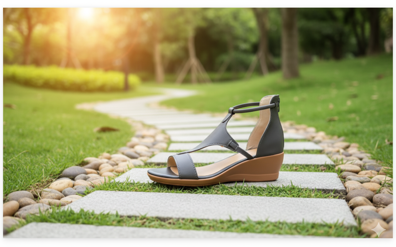 Elarova | Bequeme orthopädische Keilsandalen für Damen | Lässige Keilsandalen aus Leder mit Fußgewölbeunterstützung