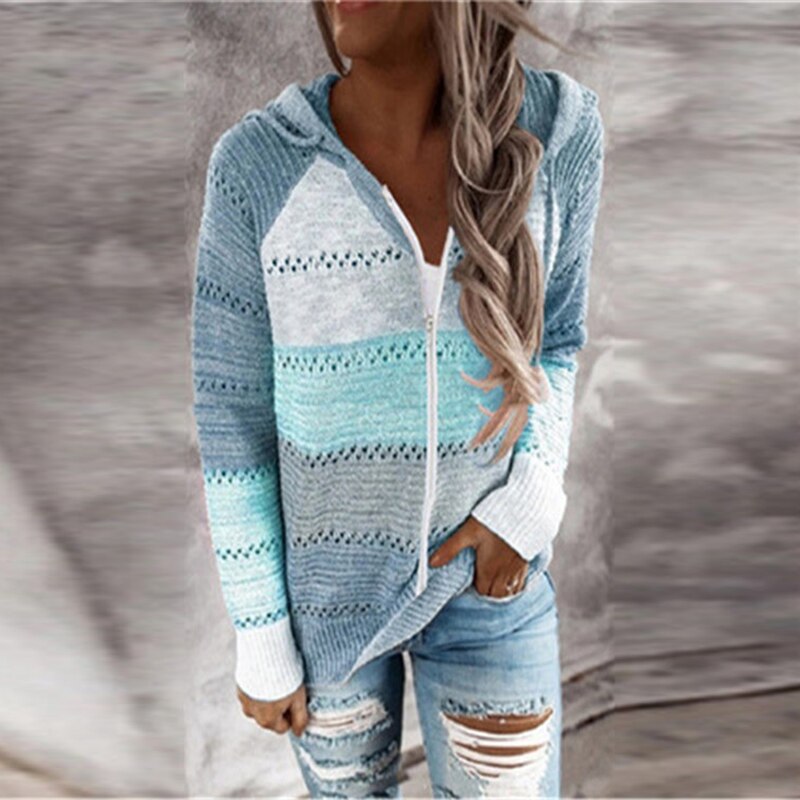 Elarova | Bunt gestreifte Strickwesten im IbizaBohoStil für Damen Trendy und bequem