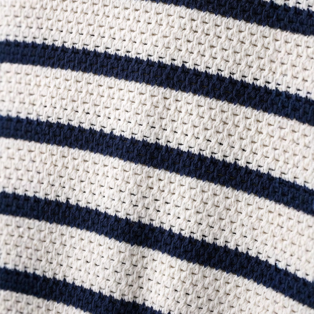 Elarova | Damen KurzarmStrickjacke mit auffälligem Streifenmuster und zeitlosem Design