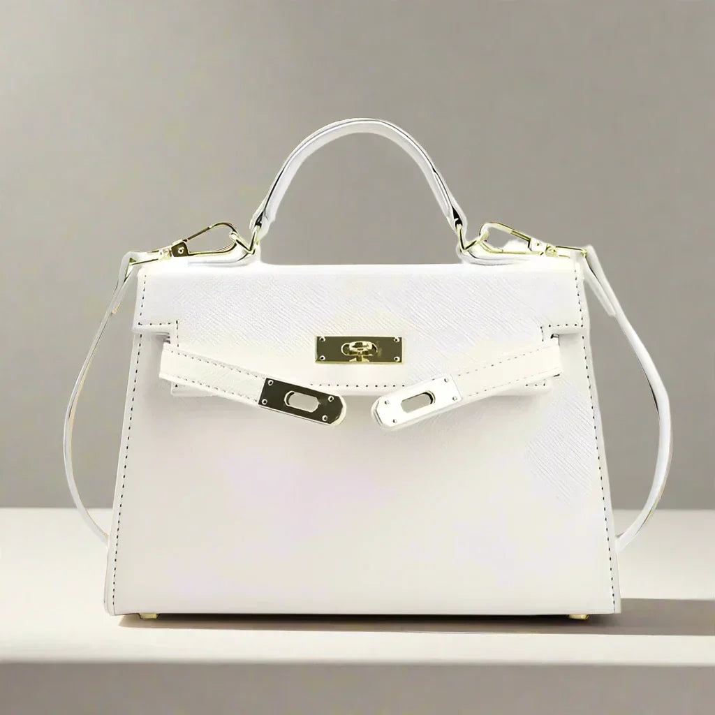Elarova | Handtasche Echtes Leder Strukturiertes Design Abnehmbarer Schulterriemen Elegantes Aussehen