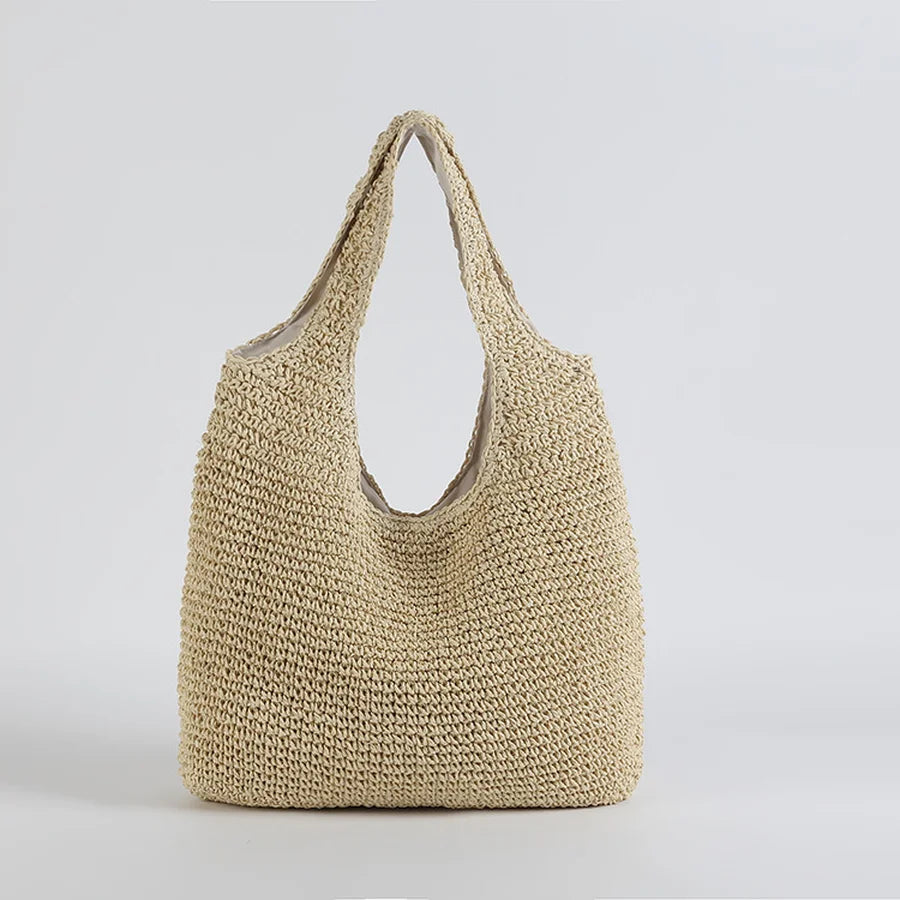 Elarova | Strohtasche Geflochtene Tasche Leicht & Strapazierfähig Lässige Sommertasche