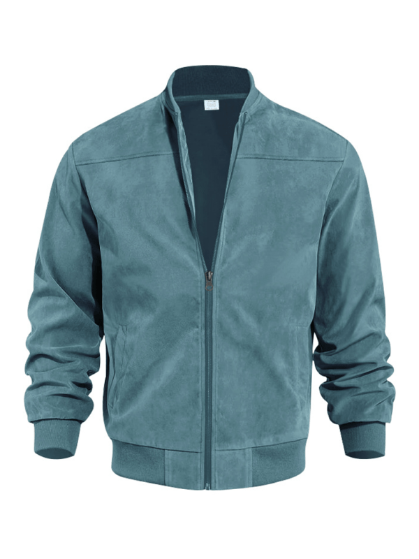 Elarova | Wildleder Retro Reißverschluss Herrenjacke Bomberjacke