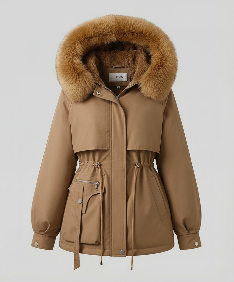 Damen Winterjacke Pelz Warm