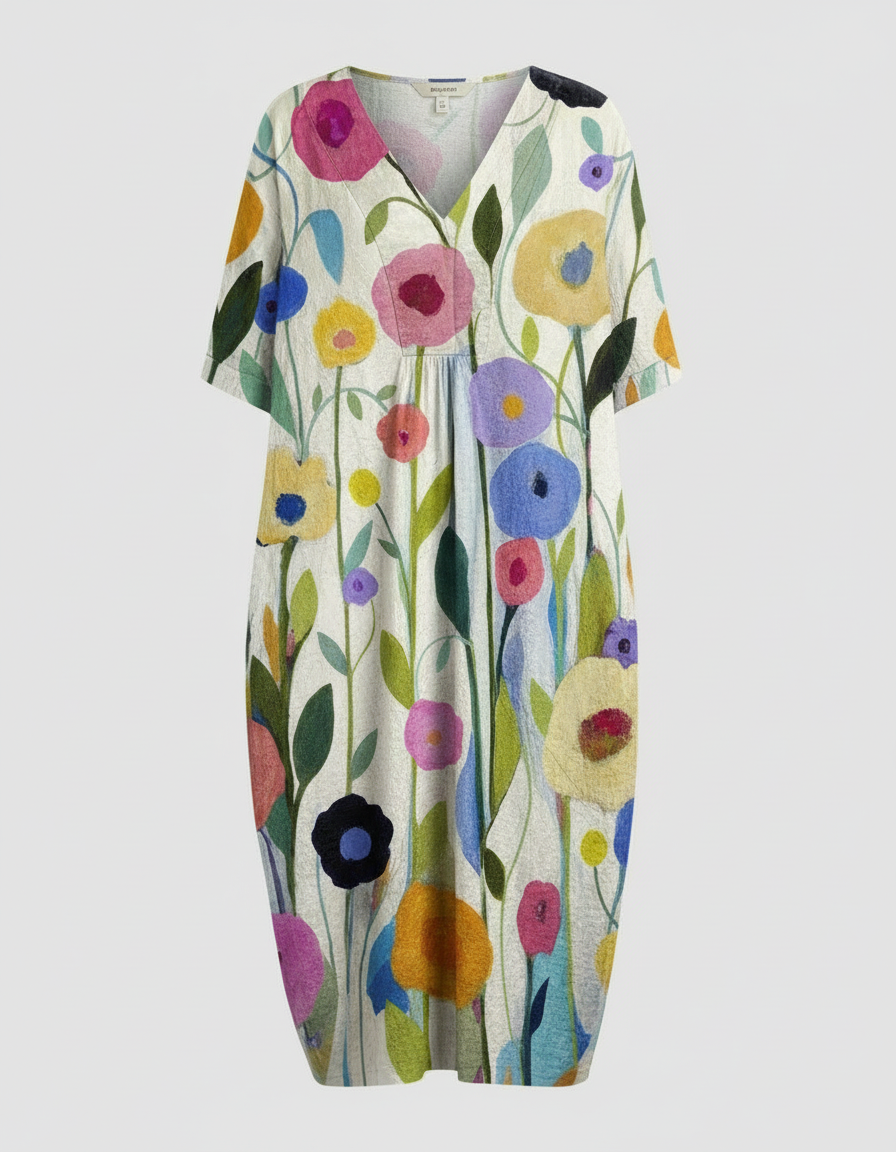Damen Sommerkleid Leichtes Blumenmuster