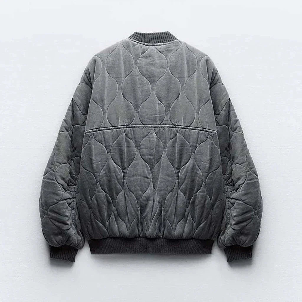 Lureva Damen Oversized Steppjacke Quilted Bomber