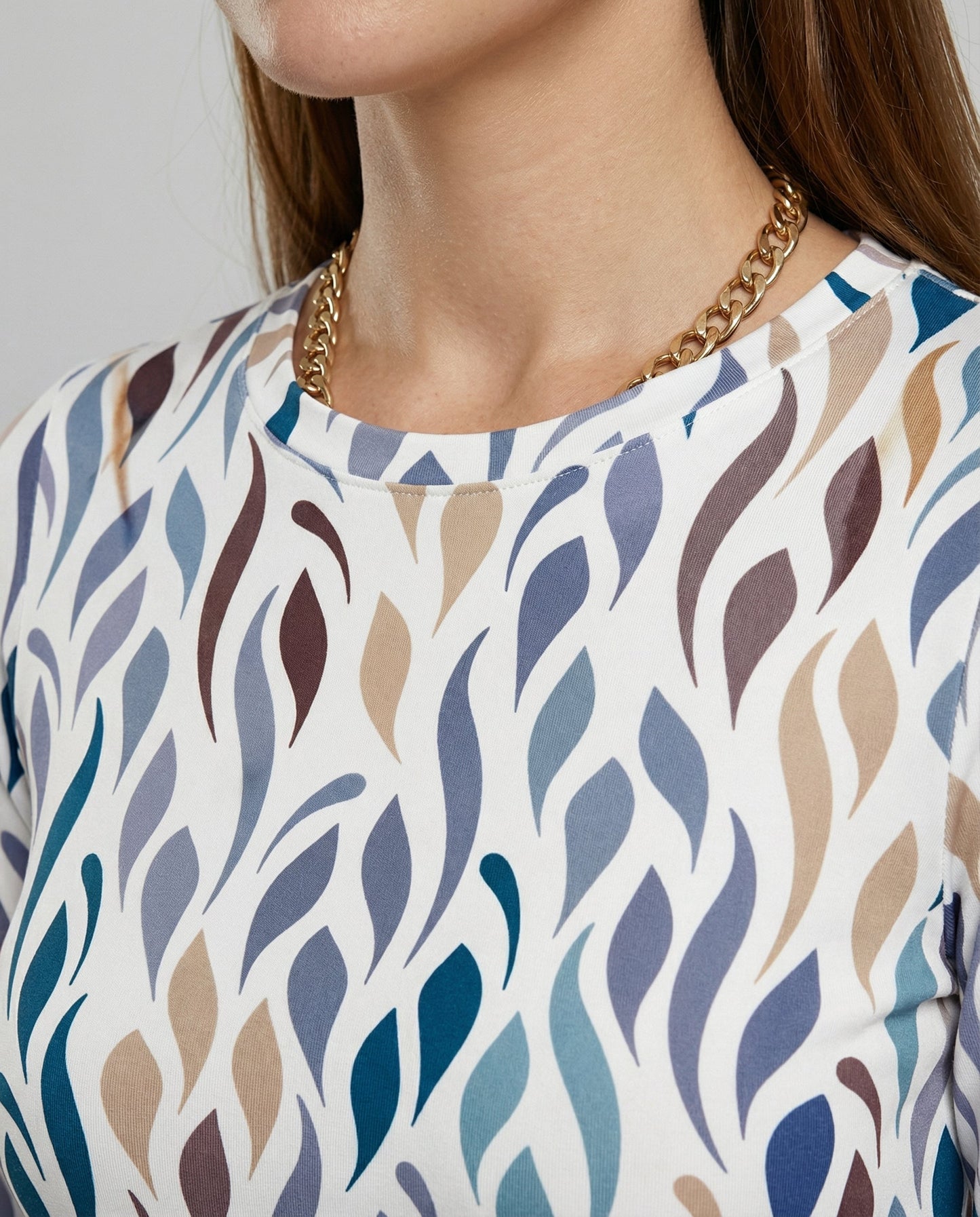 Damen T-Shirt Elegant Baumwolle Weiß