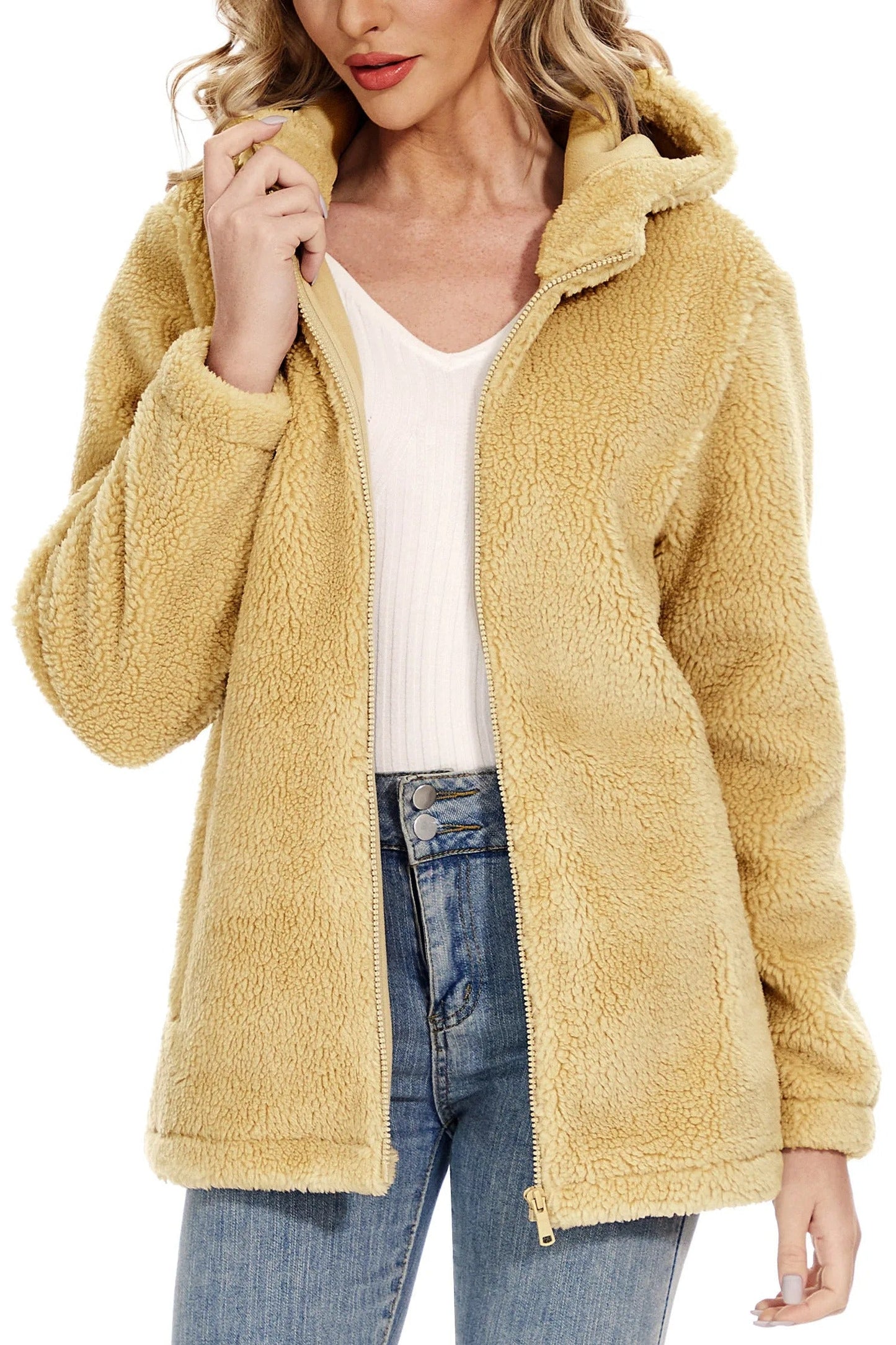 Norvielle Damen Fleecejacke Mit Kapuze