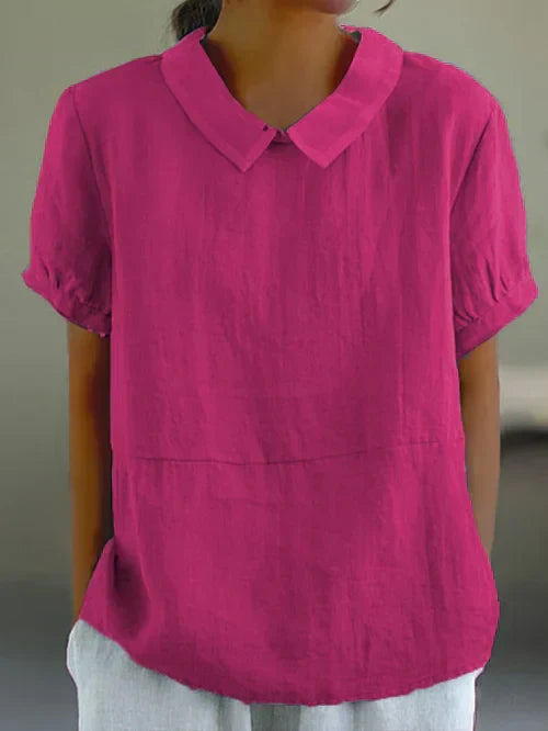 Damen Poloshirt Kurzärmelig Baumwolle Weiß